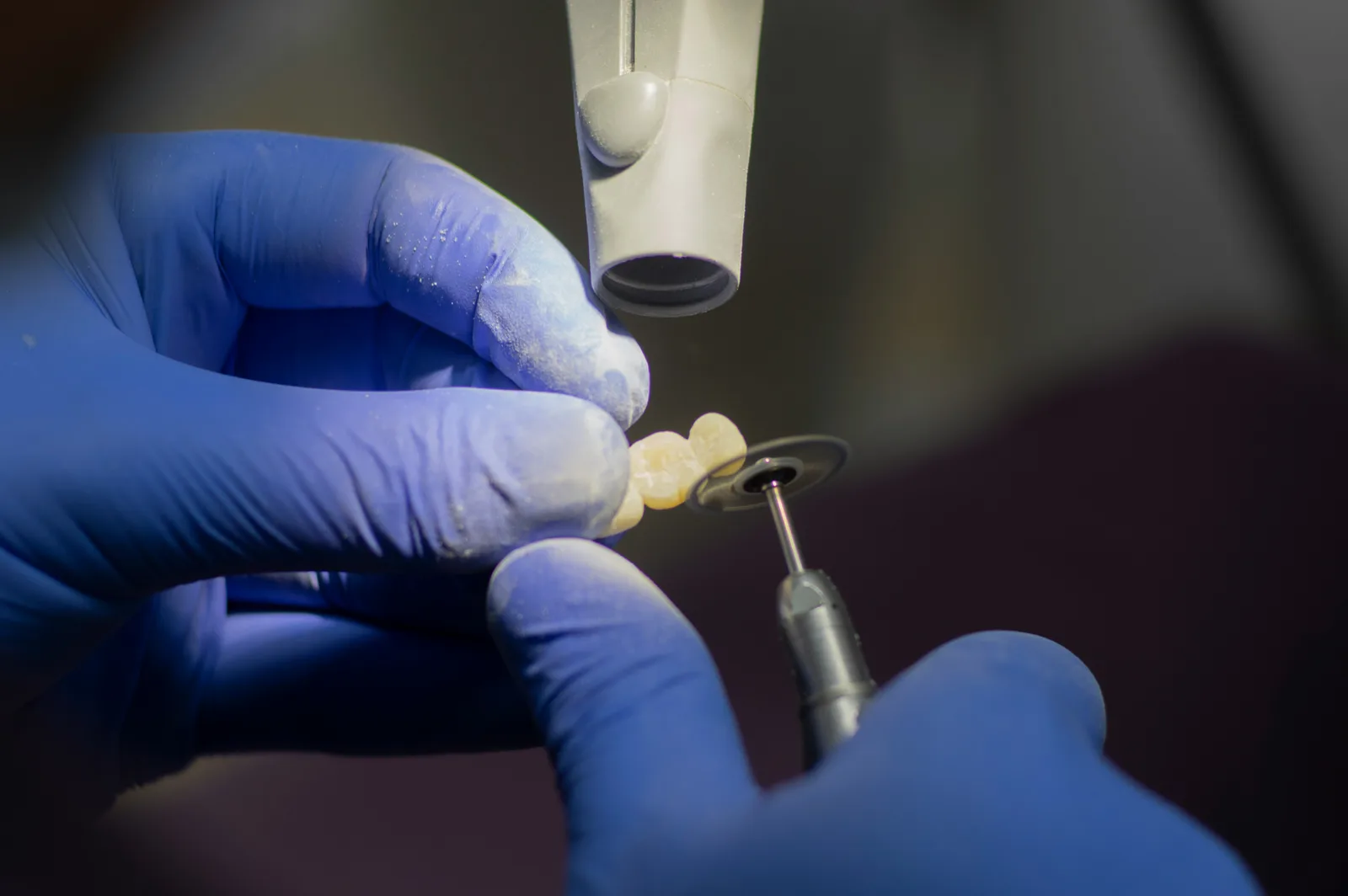 Implant crown being finished in the lab, referred to in the Implant Services section for Virginia Beach